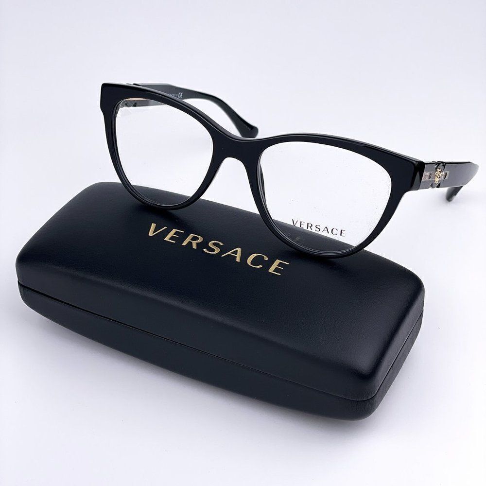 SALE! NEW Versace VE3304 GB1 Black Cat Eye Women Eyeglasses
